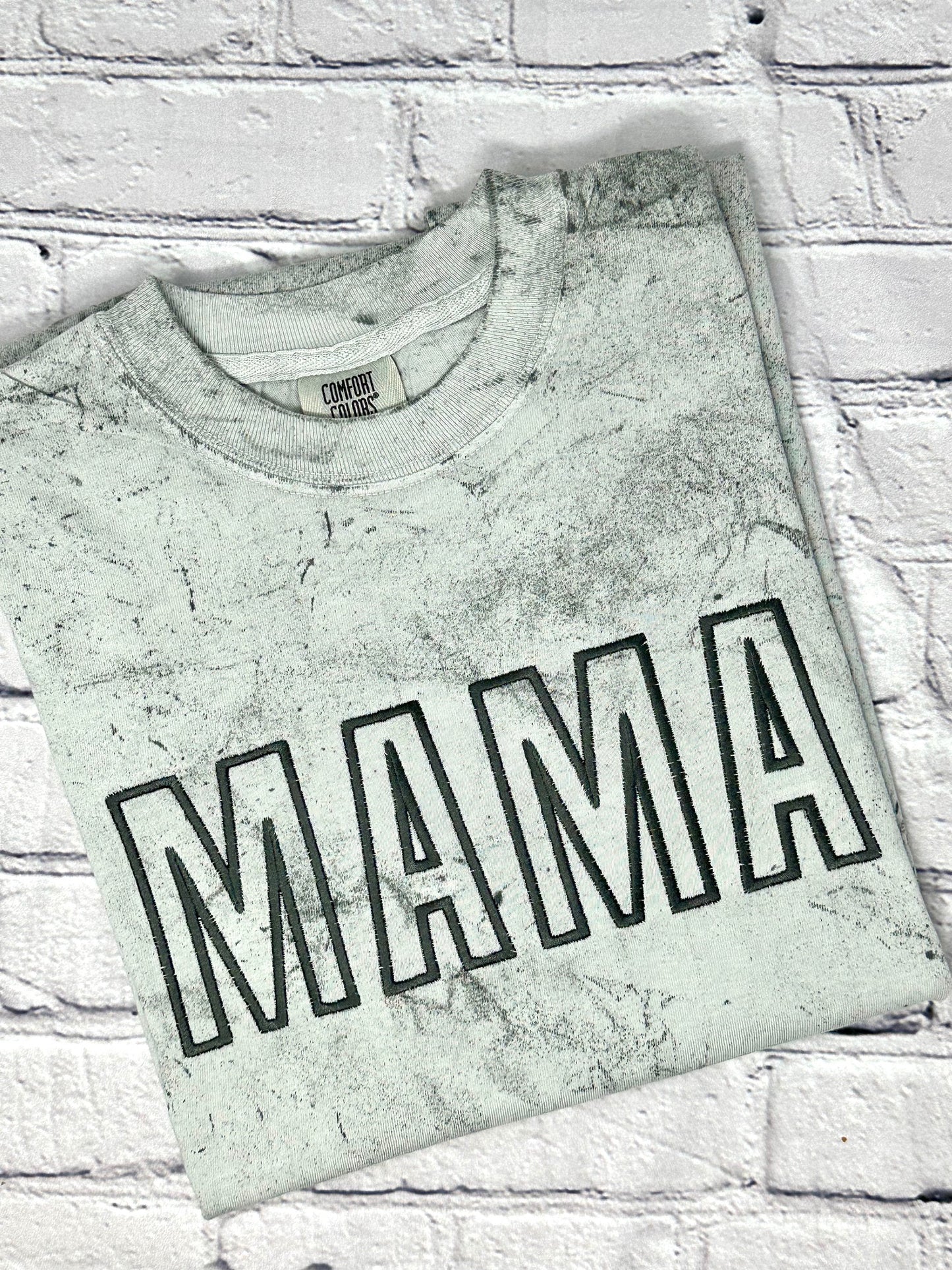 Embroidered Mama Comfort Color Tshirt (Grey)
