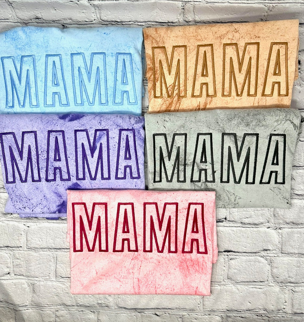 Embroidered Mama Comfort Color Tshirt (Pink-Rose)