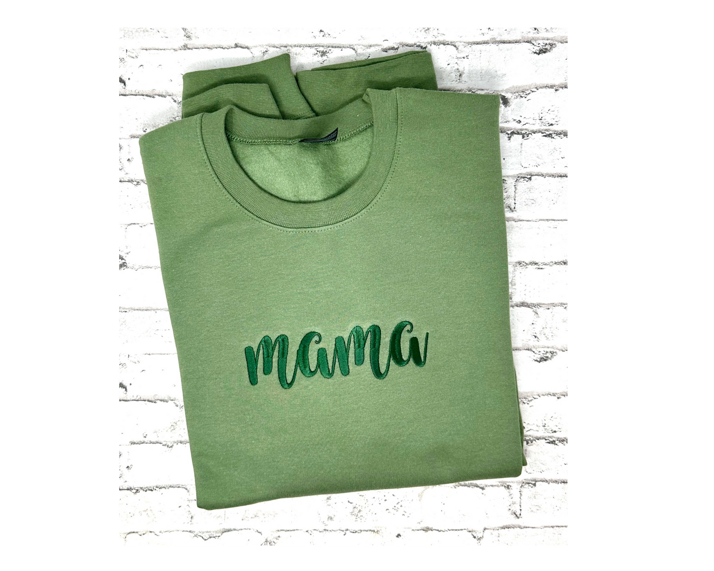 Embroidered Mama Crewneck Sweatshirt