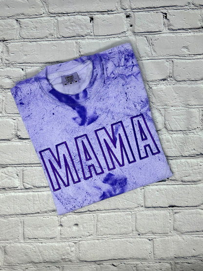 Embroidered Mama Comfort Color Tshirt (Purple)