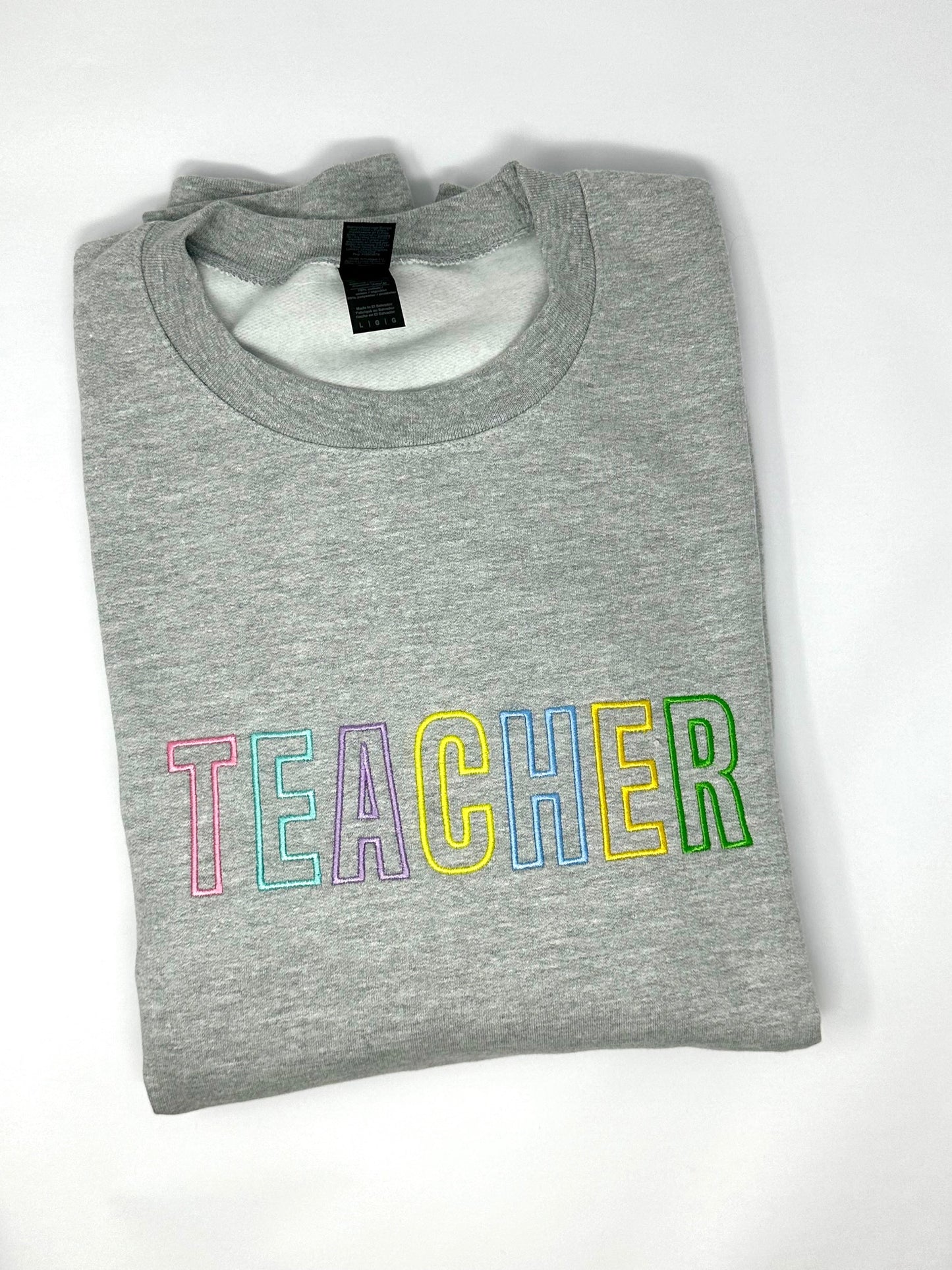 Embroidered Teacher Sweatshirt